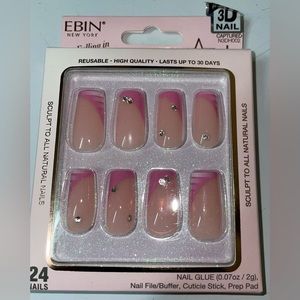 3D EBIN Press-On Nails.
24 pieces in pack and comes with nail glue inside pack